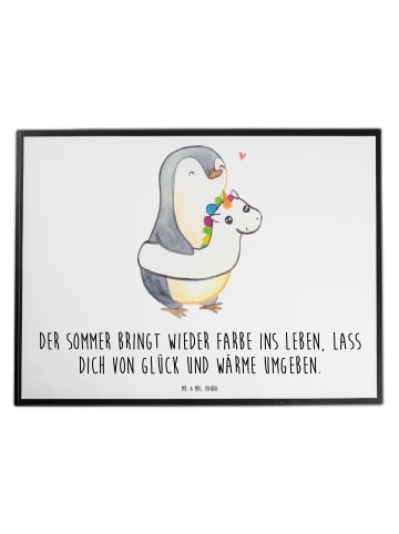 Mr. & Mrs. Panda Schreibtischunterlage Sommerfarben mit Spruch in Weiß