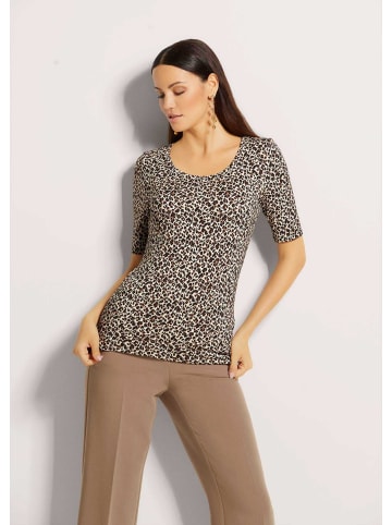 MADELEINE Halbarmshirt mit Animal-Print in caramel / schwarz