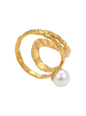 faina Women Adjustable Ring With Pearl in Gold