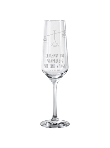 Mr. & Mrs. Panda Sektglas Sternzeichen Waage mit Spruch in Transparent