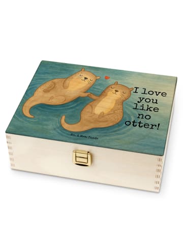 Mr. & Mrs. Panda Teebox Otter Hände halten Design mit Spruch in Weiß