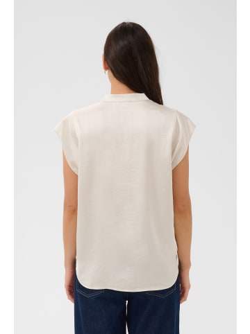 SAINT TROPEZ Kurzarm-Bluse PananSZ Gerade Passform in Ice