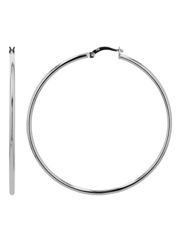 Adeliás Damen Ohrringe – Creole aus 925 Silber in silber