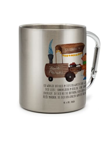 Mr. & Mrs. Panda Tasse Igel Maronen mit Spruch in Silber