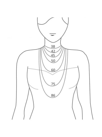 ONE ELEMENT  Zirkonia Rund Halskette aus 925 Silber   45 cm  Ø in silber