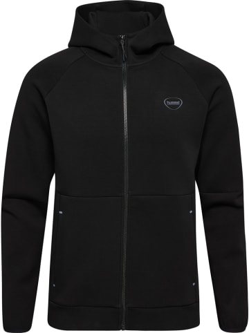 Hummel Trainingsjacke "Hmltech Fleece Regular Zip Hoodie" in Schwarz