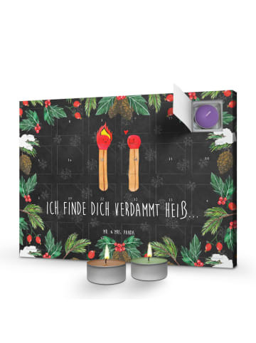 Mr. & Mrs. Panda Kerzenkalender Streichhölzer mit Spruch in Kreidetafel