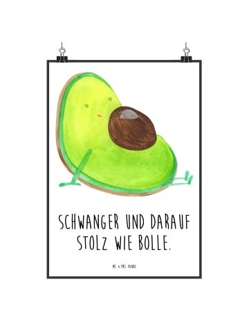 Mr. & Mrs. Panda Kunstdruck Avocado Schwangerschaft mit Spruch in Weiß