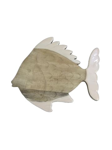 MeinVIPShop Mango Holz Tablett  Dekofisch XXL 37cm