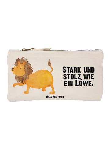 Mr. & Mrs. Panda Schminktasche Sternzeichen Löwe mit Spruch in Weiß