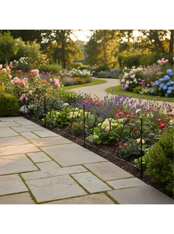 relaxdays 8-tlg. Beetzaun Set in Schwarz - (H)36 x (B)400 cm