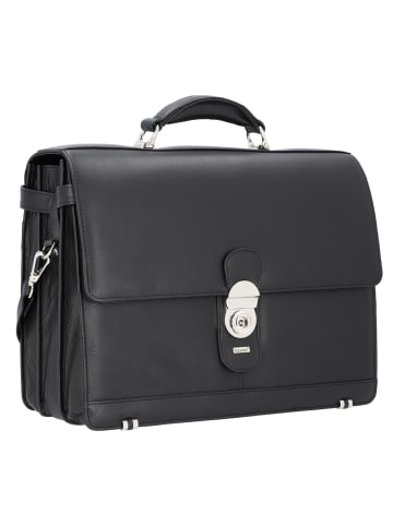 Alassio Monza Aktentasche Leder 38 cm Laptopfach in schwarz