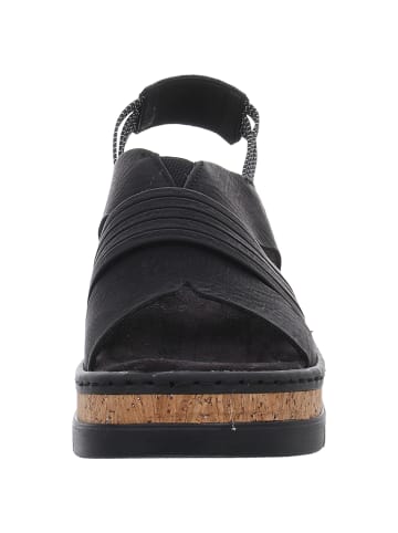 rieker Keilsandalette in schwarz