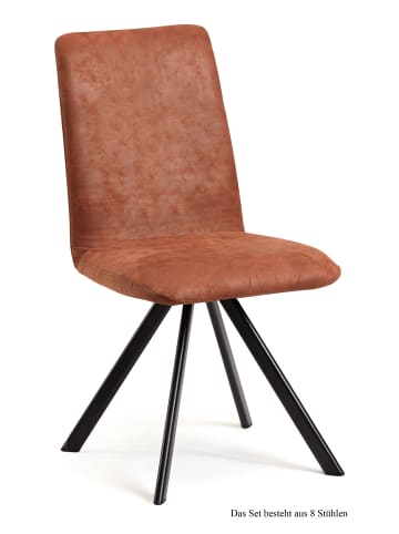 58 aufm Kessel ESSZIMMERSTUHL drehbar (8er-Set) Denny 47x92x60 Schwarz/Cognac