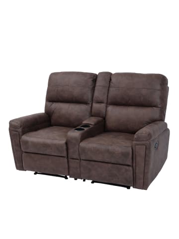 MCW 2er Kinosessel K17 mit Getränkehalter, Stoff/Textil braun