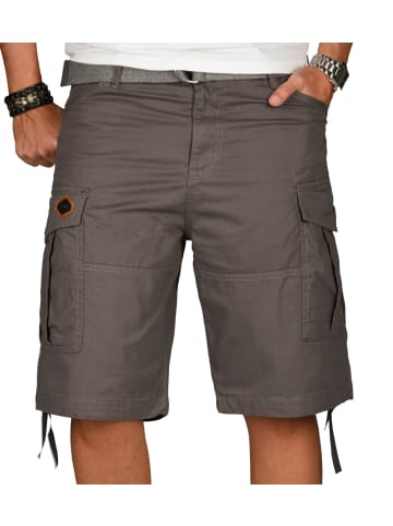 Alessandro Salvarini A. Salvarini Herren Designer Cargo Shorts Cargoshorts kurze Hose Gürtel AS133 in Grau