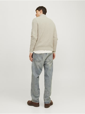 Jack & Jones Strickjacke mit Viertelreißverschluss in White Melange
