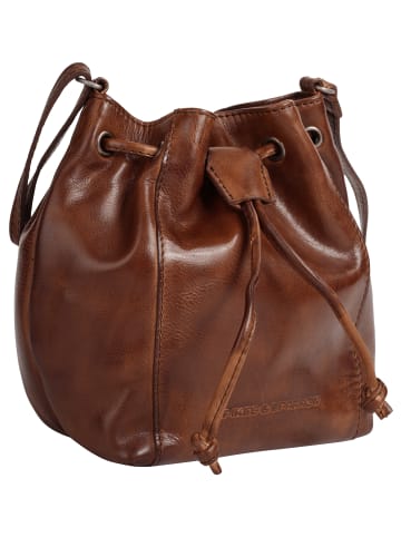 SPIKES & SPARROW Umhängetasche echt Leder in cognac