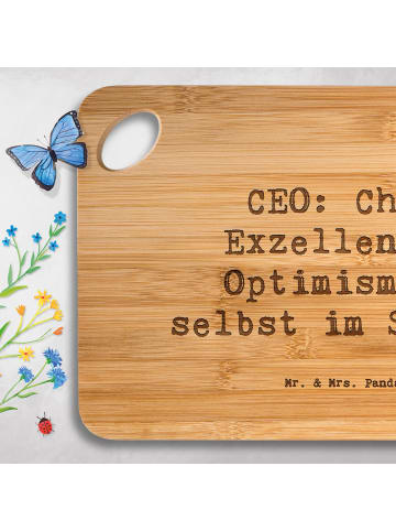 Mr. & Mrs. Panda Holzbrett Spruch ZeichenO Optimismus mit Spruch in Braun