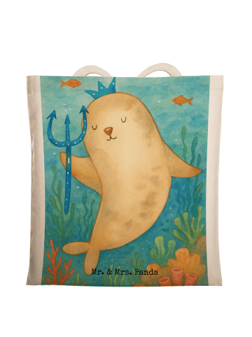 Mr. & Mrs. Panda Einkaufstasche Sternzeichen Wassermann Design o... in Weiß