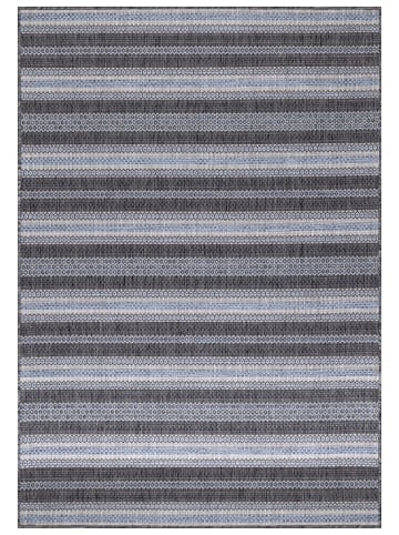 KADIMA DESIGN Teppich Outdoor Flachgewebe Vintage-Look Polypropylen Balkon in Schwarz