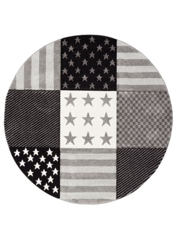 Pergamon Kinder und Jugend Teppich Maui Sterne Rund in Grijs