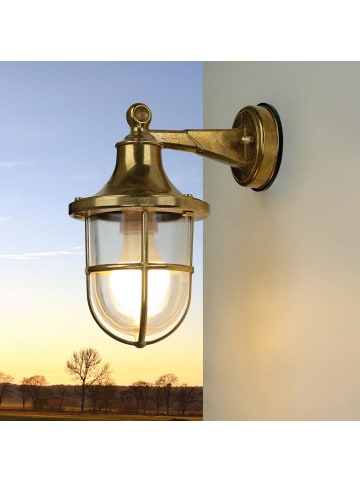 Licht-Erlebnisse Außen Wandlampe (B)14 x (H)27 cm in MessingMessing