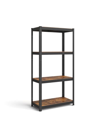 SONGMICS Standregal Cozory in Vintgebraun-Schwarz - (B)80 x (H)160 x (T)40 cm
