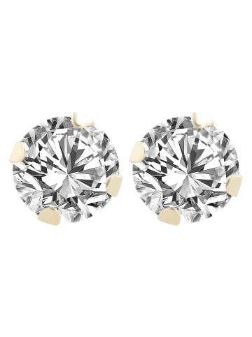 Adeliás Damen Ohrringe – Ohrstecker aus 333 Gold mit Zirkonia in gold