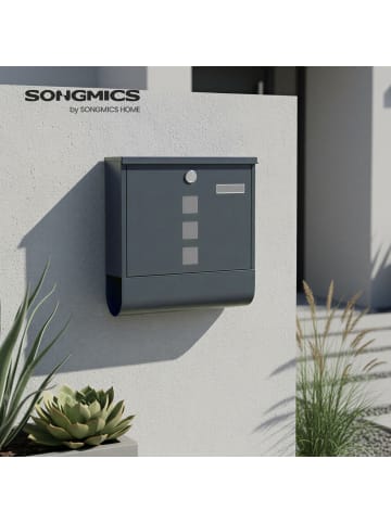 SONGMICS Briefkasten Poster in Schwarz - (B)30.8 x (H)33.8 x (T)10 cm