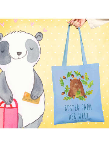 Mr. & Mrs. Panda Tragetasche Bär König mit Spruch in Sky Blue