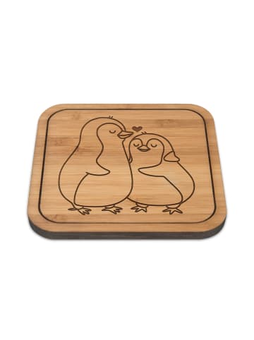 Mr. & Mrs. Panda Glasuntersetzer Pinguine Einschlafen ohne Spruch in Transparent