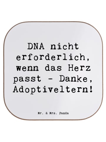 Mr. & Mrs. Panda Untersetzer Liebe Adoptiveltern mit Spruch in Weiß