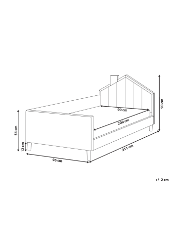 Beliani Kinderbett KERVAN in Rosa/Weiß - (W) 96 x (H) 90 x (L) 211 cm