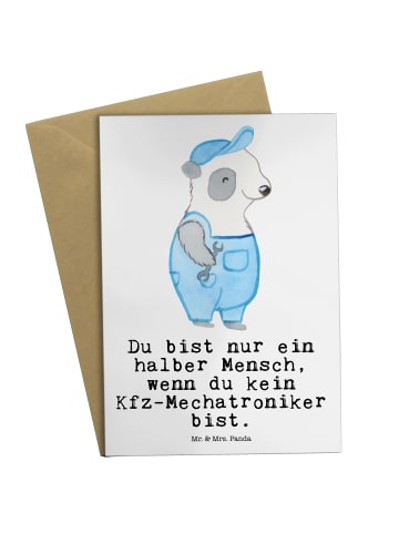 Mr. & Mrs. Panda Klappkarte Kfz-Mechatroniker Herz mit Spruch in Weiß
