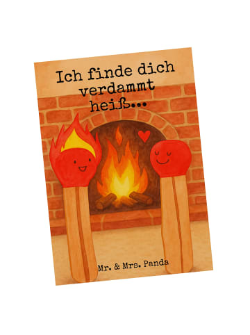 Mr. & Mrs. Panda Grußkarte Streichhölzer Design mit Spruch in Weiß