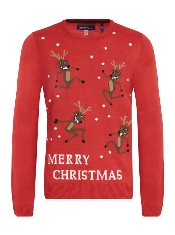 BLEND Strickpullover BHRudolph 20708182ME Strickpulli mit Weihnachtsmotiv in Rot