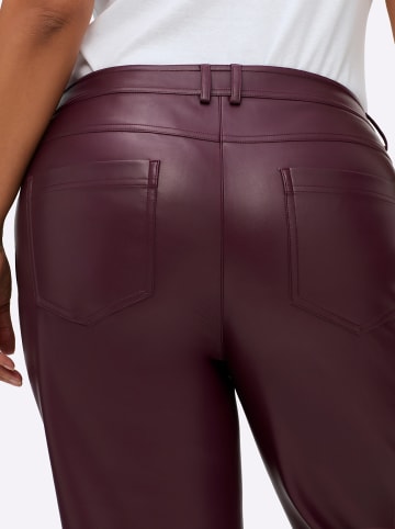 sheego Lederimitathose in burgund