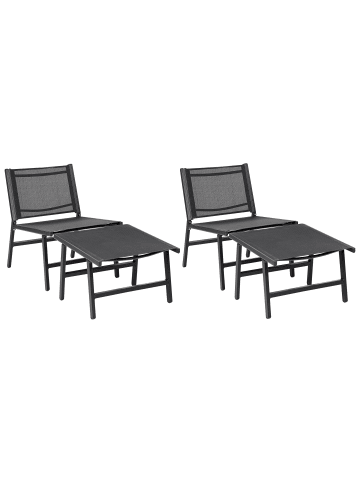 Beliani 4er-Set Gartenstuhl MARCEDDI in Schwarz