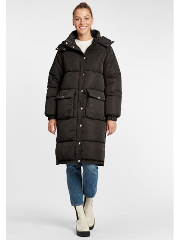 Oxmo Wintermantel OXAlba 21900050ME Damen Wintermantel mit Kapuze in Schwarz