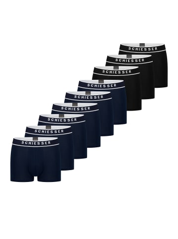 Schiesser Retro Short / Pant 95/5 Organic Cotton in Dunkelblau / schwarz