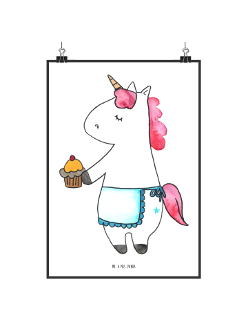 Mr. & Mrs. Panda Print Einhorn Muffin ohne Spruch in Weiß