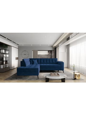 MF Design Lenny Recamiere Links in Marineblau -  (L) 210 x (B) 260 x (H) 93 cm