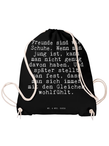 Mr. & Mrs. Panda Turnbeutel Freunde sind wie Schuhe.... mit Spruch in Schwarz