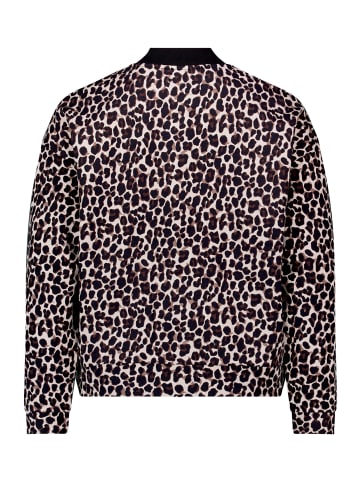 Betty Barclay Sweatjacke mit Leoprint in Schwarz/Beige