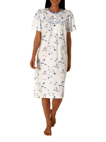 NORMANN kurzarm Nachthemd Design Knopfleiste am Hals - 85440 in hellblau