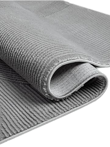 KADIMA DESIGN KASOS Kurzflorteppich Grau 80x150 Geometrisch Polyester Waschbar in Grau