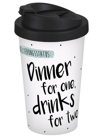 Geda Labels Coffee to go Becher Dinner for one in Weiß - 400 ml