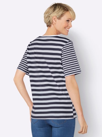Sieh an! Kurzarmshirt in marine-weiß-geringelt