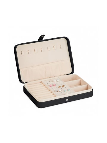 relaxdays Schmuckkästchen in Schwarz - (B)21 x (H)4,5 x (T)14,5 cm